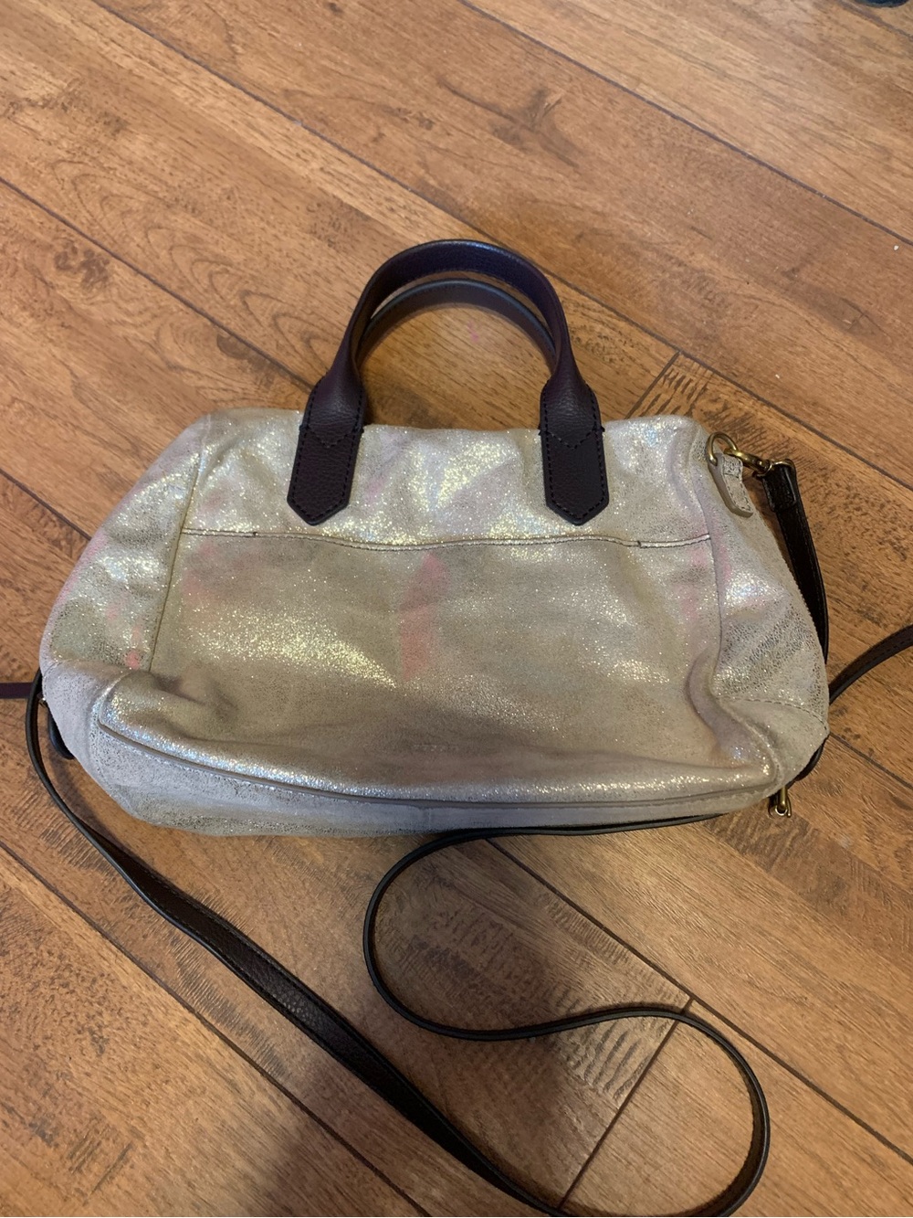 Fossil Metallic Leather Crossbody Bag - Picture 3 of 10